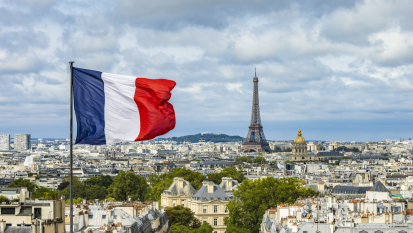 France, Paris, flag, Eiffel tower