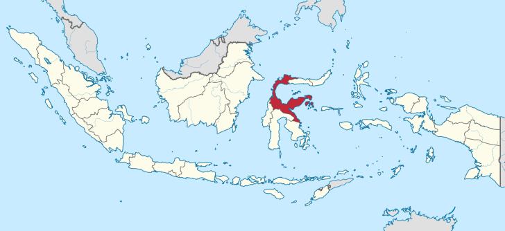 Location of Central Sulawesi Province, Indonesia.
