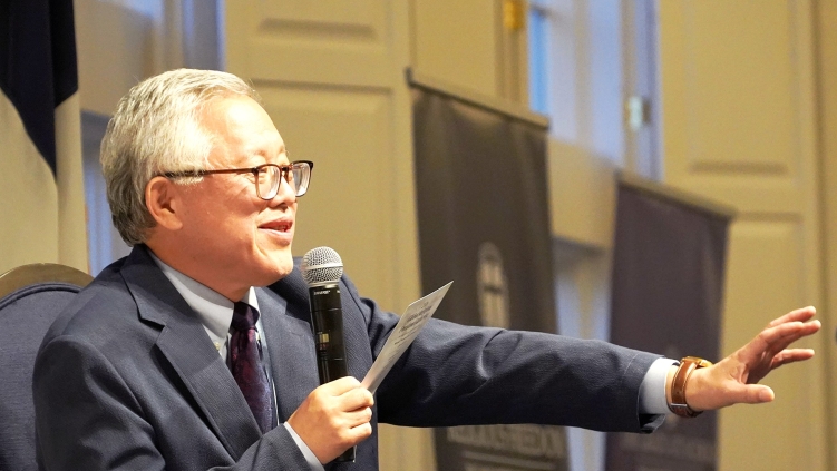Pastor Ezra Jin of Zion Church in Beijing, China at Global Religious Freedom Gathering at Dallas Baptist University on Sept. 28, 2026.