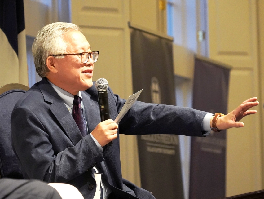 Pastor Ezra Jin of Zion Church in Beijing, China at Global Religious Freedom Gathering at Dallas Baptist University on Sept. 28, 2026.