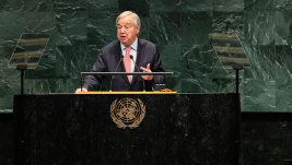 United Nations Secretary-General António Guterres speaks during the 81st session of the United Nations (U.N.) General Assembly at U.N. Headquarters on September 22, 2026 in New York City.