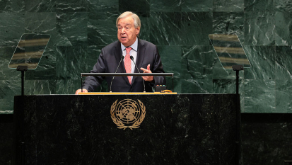 United Nations Secretary-General António Guterres speaks during the 81st session of the United Nations (U.N.) General Assembly at U.N. Headquarters on September 22, 2026 in New York City.