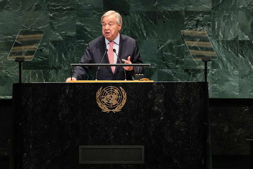 United Nations Secretary-General António Guterres speaks during the 81st session of the United Nations (U.N.) General Assembly at U.N. Headquarters on September 22, 2026 in New York City.
