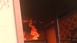 Muslim mob set fire to shop of Kamran Masih in Gharial Kalan village, Pakistan on Oct. 9, 2026.