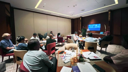 Participants listen as a speaker presents during the South Asia Consultation on Forced Displacement, Protection, and Durable Solutions in Colombo, Sri Lanka, held Sept. 14-16, 2026.