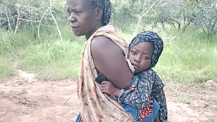 Mercy Simon and daughter after Nov. 9, 2025 abduction in Borno state, Nigeria.