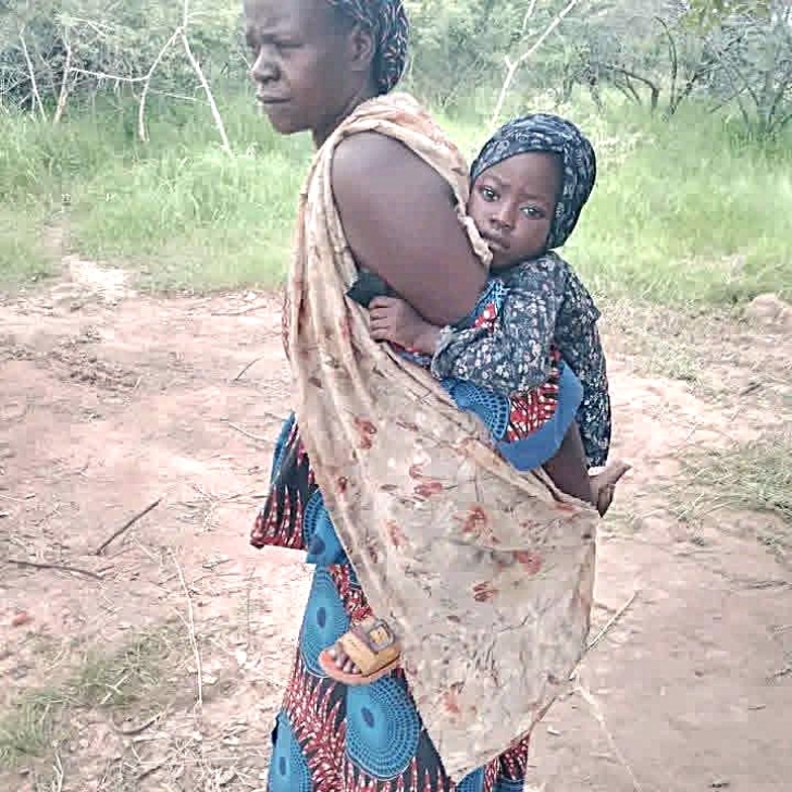 Mercy Simon and daughter after Nov. 9, 2025 abduction in Borno state, Nigeria.