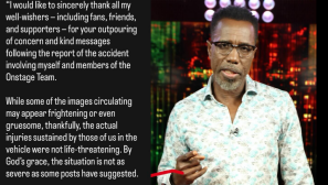 Jamaican TV presenter Winford Williams survives dramatic car crash, praises 'God’s grace' that injuries are not severe