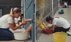 Christian women wash inmates’ feet in Brazil and share a message of love and dignity