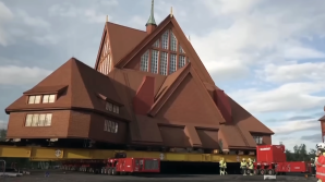 113-year-old Swedish church completes historic move to new home in Kiruna