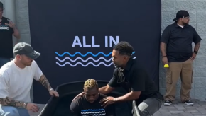 American sprinter Noah Lyles and fiancée Jamaican athlete Junelle Bromfield baptized together in Orlando