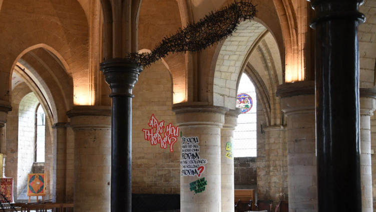 Canterbury Cathedral graffiti installation draws criticism from J.D. Vance, Elon Musk, and UK church leaders