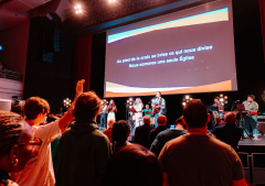 Mass worship celebration event with 500 evangelical churches held in France