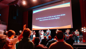 Mass worship celebration event with 500 evangelical churches held in France