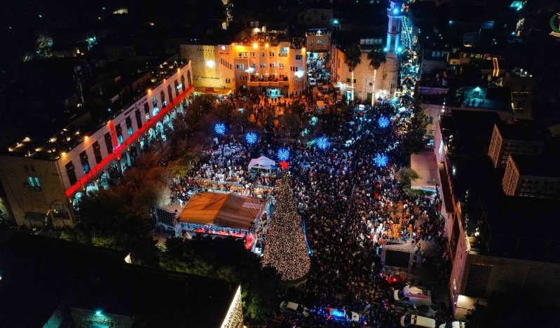 Bethlehem marks return of Christmas celebrations with packed tree lighting event